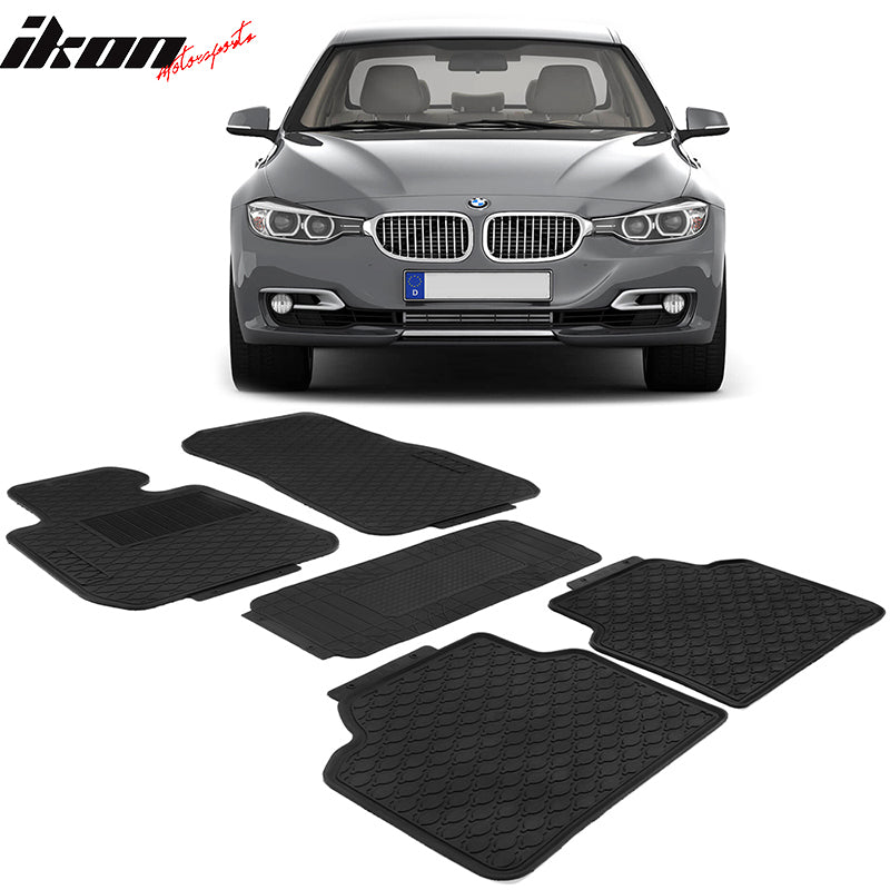 Car Floor Mat for 12-18 BMW F30 3 Series Black Latex Front Second Row