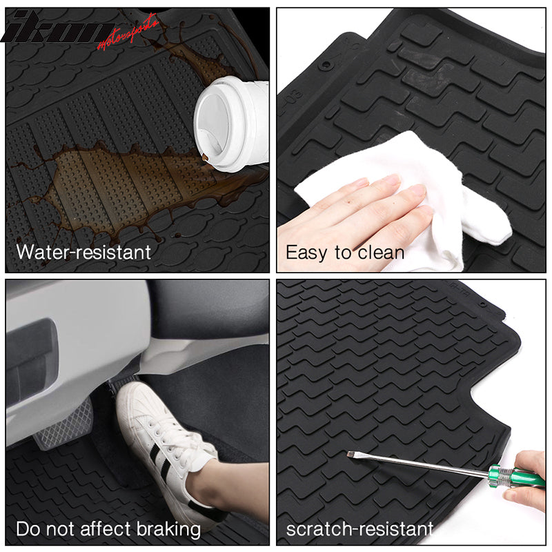 Fits 12-18 F30 3-Series/15-18 F80 M3 Heavy Duty Black Latex Floor Mats FOR (BMW)