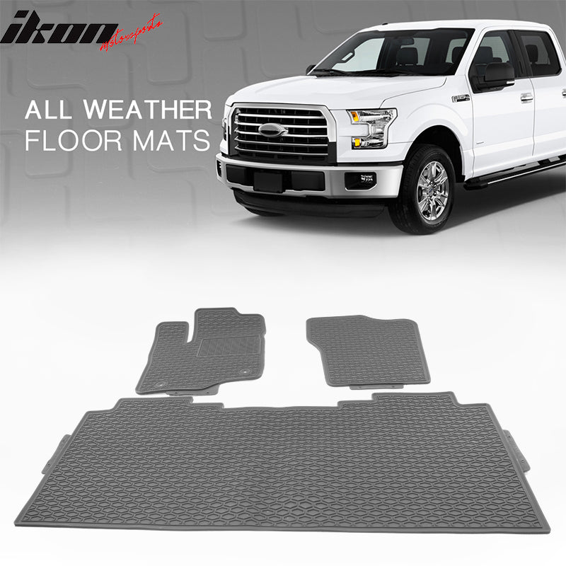 IKON MOTORSPORTS, Floor Mats Compatible With 2015-2022 Ford F-150