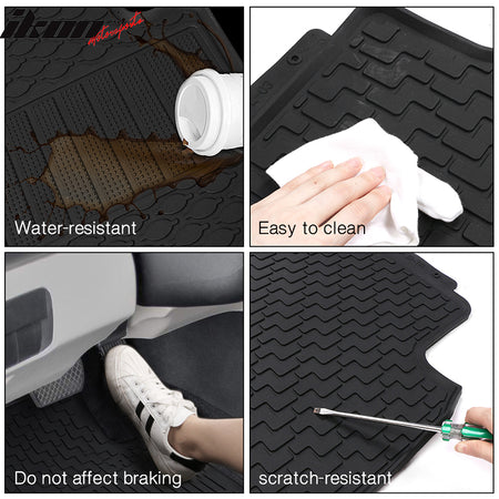 Fits 08-12 Honda Accord 4DR Latex Floor Mats All Weather Car Carpet Liner