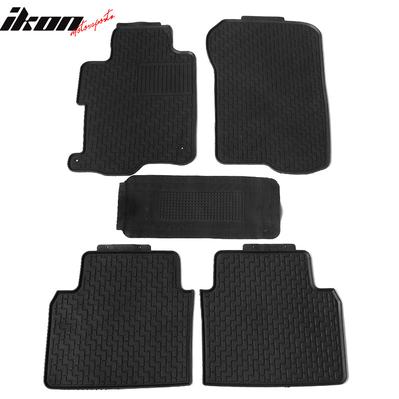 IKON MOTORSPORTS, Latex Floor Mats Compatible With 2008-2012 Honda Accord Sedan 4-Door