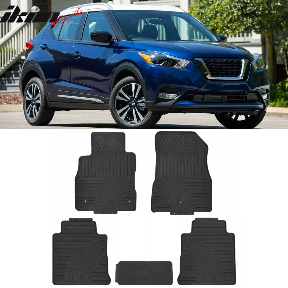 Car Floor Mat for 2018-2024 Nissan Kicks Heavy Duty Black Latex Carpet