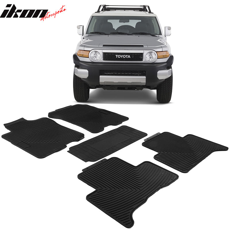 Floor Mats Compatible With 2007-2014 Toyota FJ Cruiser, Latex Rubber Carpets By IKON MOTORSPORTS