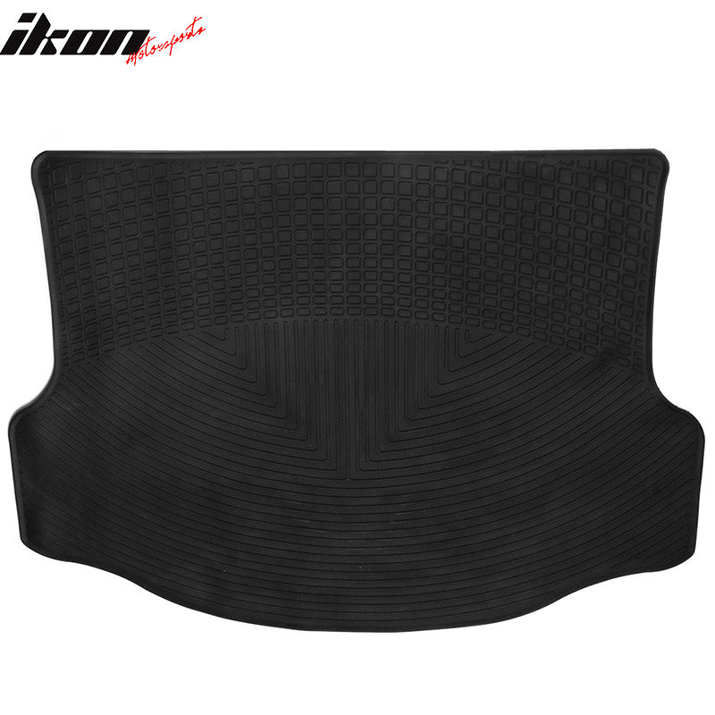 IKON MOTORSPORTS, Cargo Tray Compatible With 2013-2018 Toyota RAV4, Latex All Seasons Weather Interior Black Carpet Floor Mats