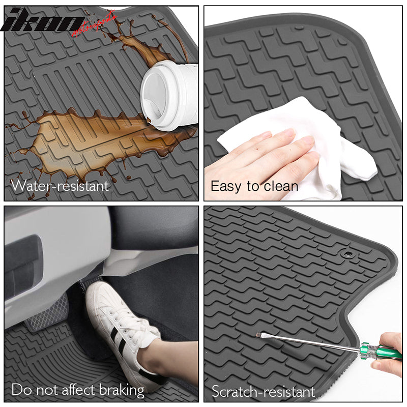 Fits 17-23 Tesla Model 3 Heavy Duty Latex Floor Mats Front and Second Row