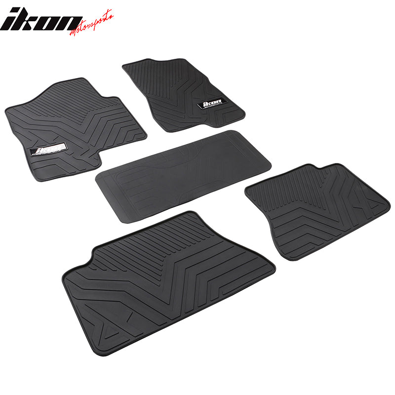 For 99-06 Chevy Silverado 1500 Crew Cab Latex Floor Mats All Weather Carpets 5PC