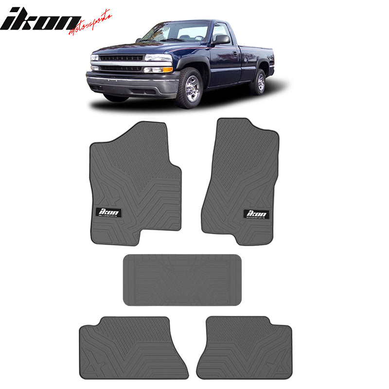 For 99-06 Chevy Silverado 1500 Crew Cab Latex Floor Mats All Weather Carpets 5PC