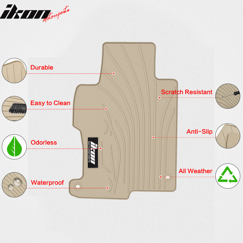 Floor Mats Compatible With 2013-2017 Honda Accord Sedan, Factory Fitment Carpet Front & Rear 4PC Nylon by IKON MOTORSPORTS, 2014 2015 2016