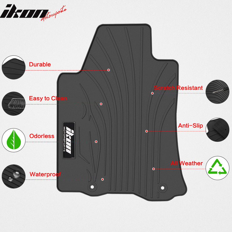 Fits 13-18 Nissan Altima Latex Car Floor Mats Liner All Weather Black Carpet 5PC