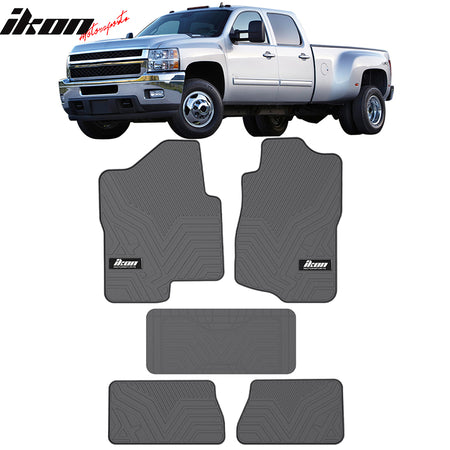 Fits 07-13 Chevy Silverado Latex Floor Mats Liner All Weather Carpets 5PC