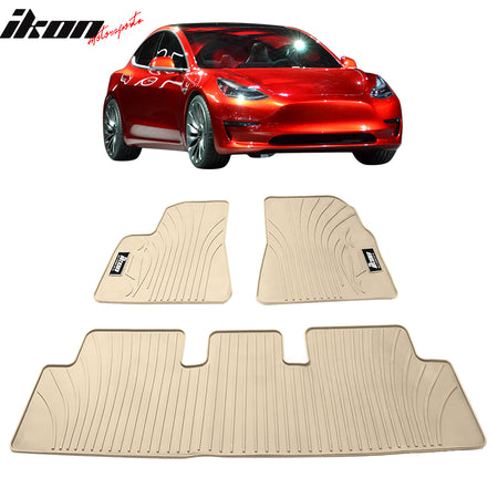 Fits 17-23 Tesla Model 3 Floor Mats Front and Second Row