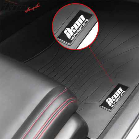 IKON MOTORSPRTS, Floor Mats Compatible With 2012-2019 Tesla Model S, Latex All Weather Car Front Rear Carpets Liner