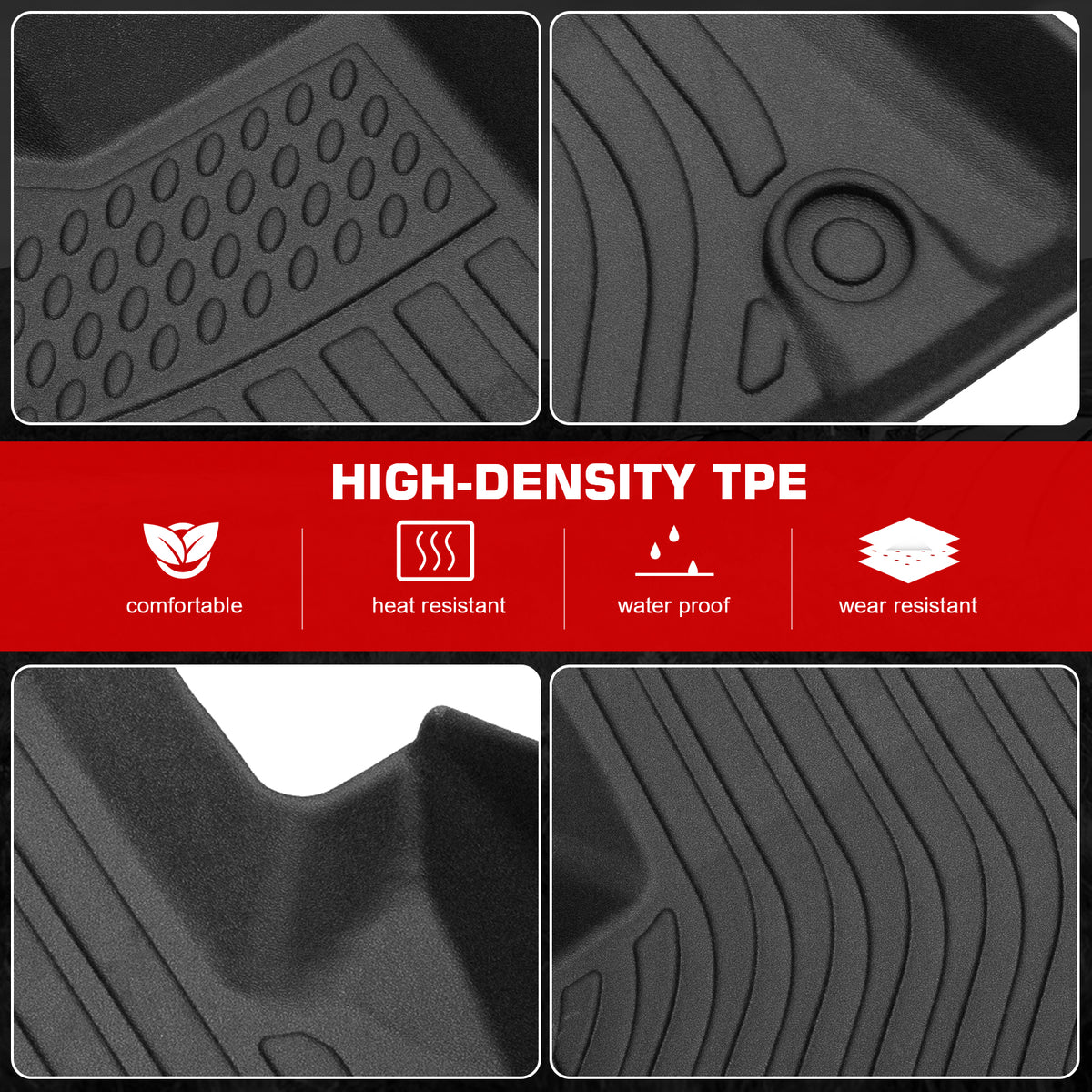 Fits 09-16 Audi A4 S4 Sedan 13-16 Allroad All Weather Floor Mats Carpet TPE 3PCS