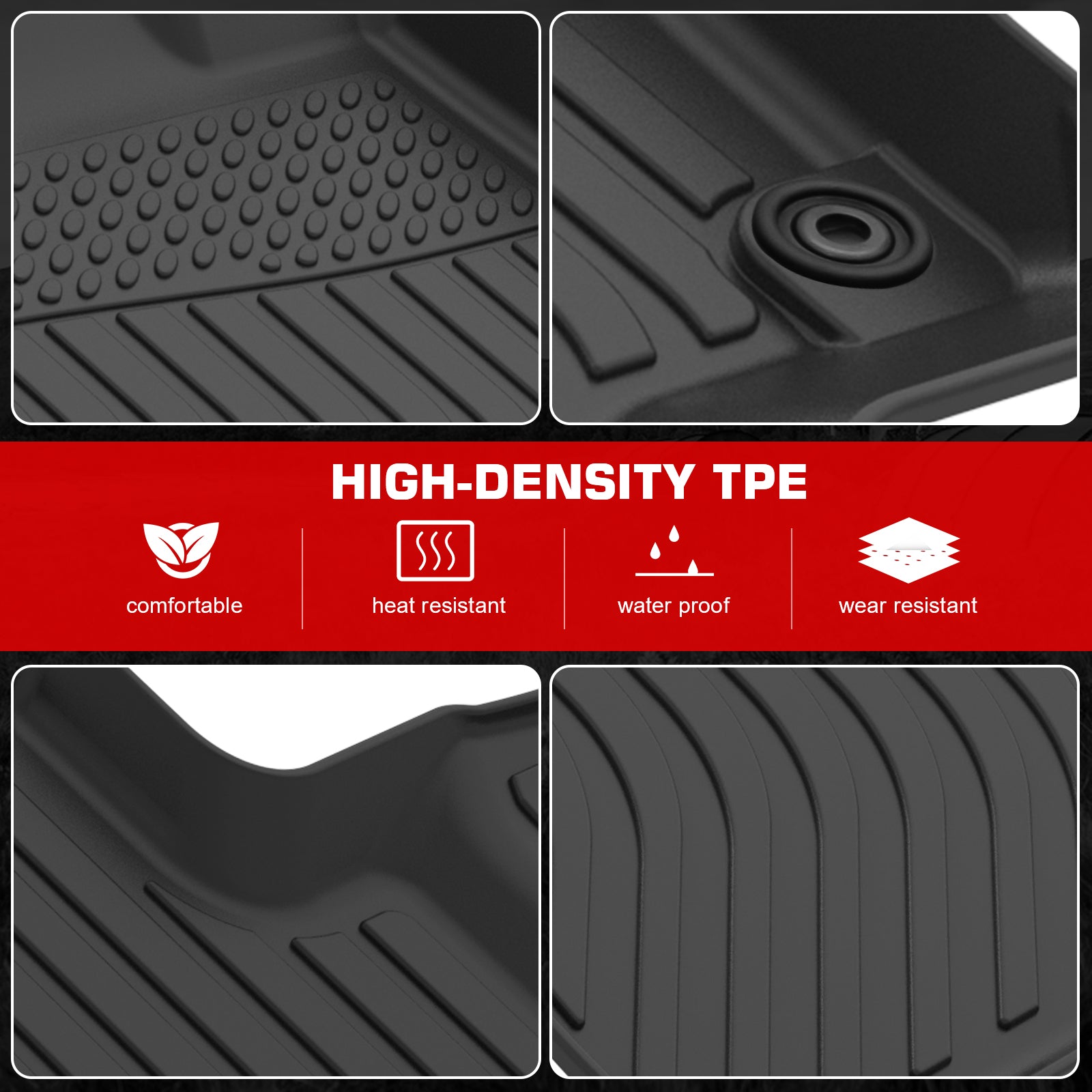 Fits 19-25 Acura RDX 5 Seats All Weather 3D Molded Floor Mats TPE Carpets 3PCS