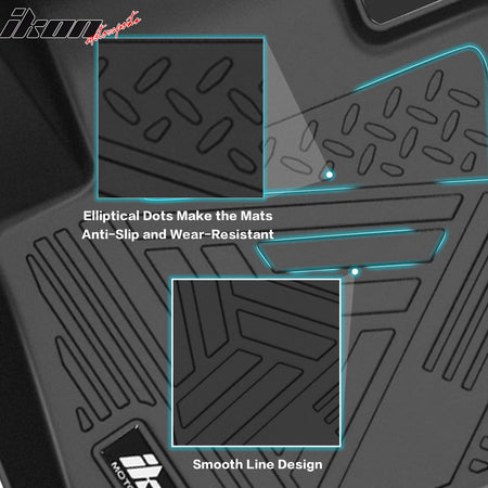 Fits 12-18 BMW 3-Series Sedan F30 AWD All Weather 3D IKON Floor Mats Carpets TPE