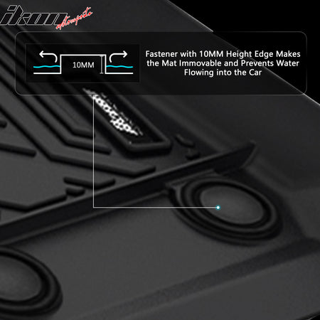 Fits 12-18 BMW 3-Series Sedan F30 AWD All Weather 3D IKON Floor Mats Carpets TPE