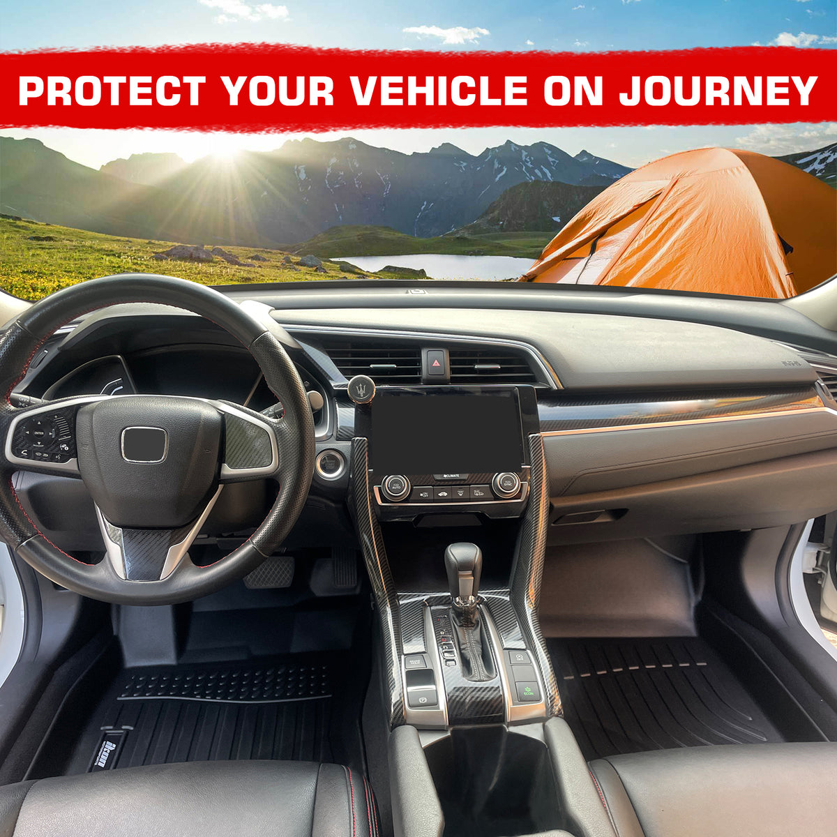 Fits 06-11 Honda Civic Sedan 3D Anti-Slip Floor Mats All Weather TPE Carpet 3PCS