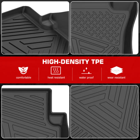 Fits 12-15 Honda Civic Sedan Anti-Slip Floor Mats All Weather TPE Carpets 3PCS