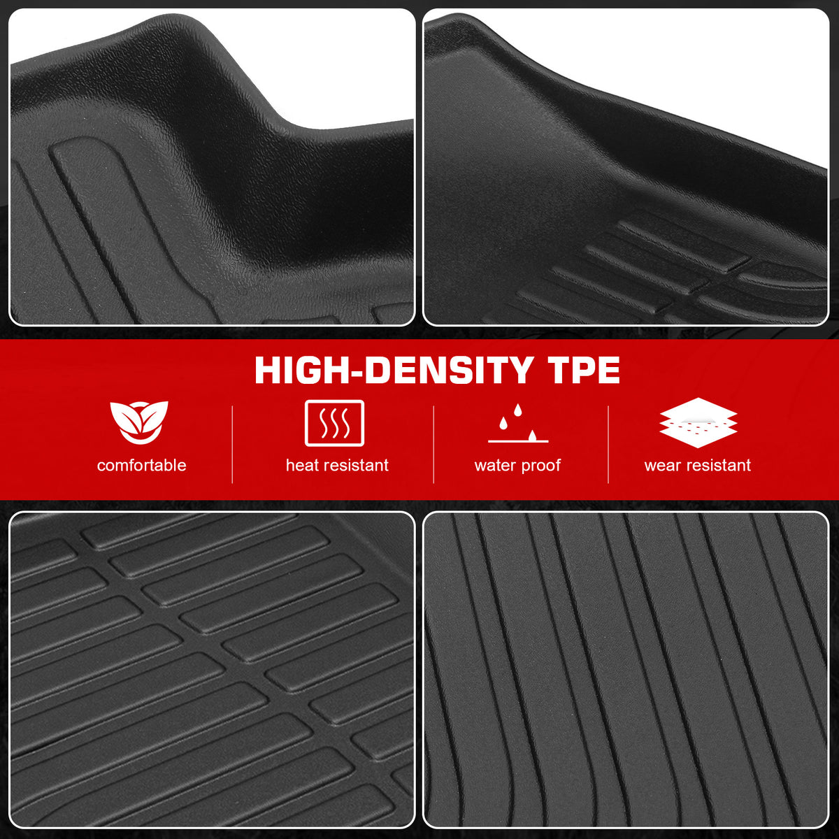 Fits 25 MINI Cooper F65 4-Door Hardtop TPE All Weather 3D Floor Mats Cargo Liner