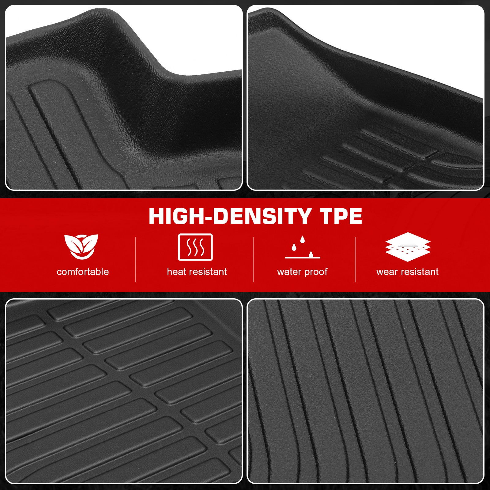 Fits 25-26 Audi Q6 SQ6 e-tron TPE All Weather 3D Floor Mats Cargo Liner Carpets
