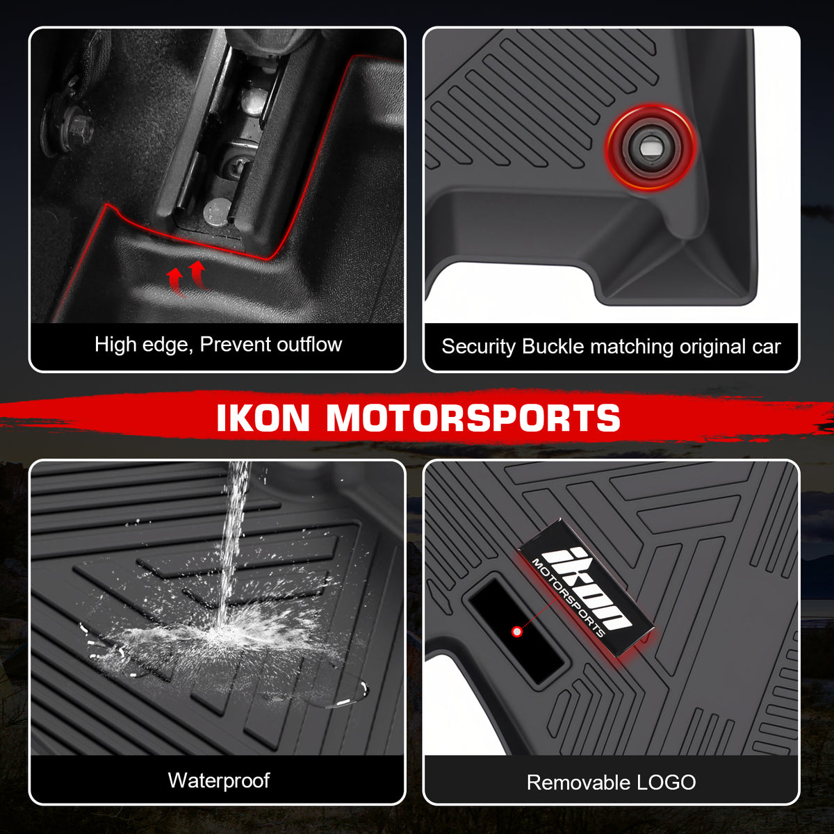 Fits 12-15 Honda Civic Sedan Anti-Slip Floor Mats All Weather TPE Carpets 3PCS