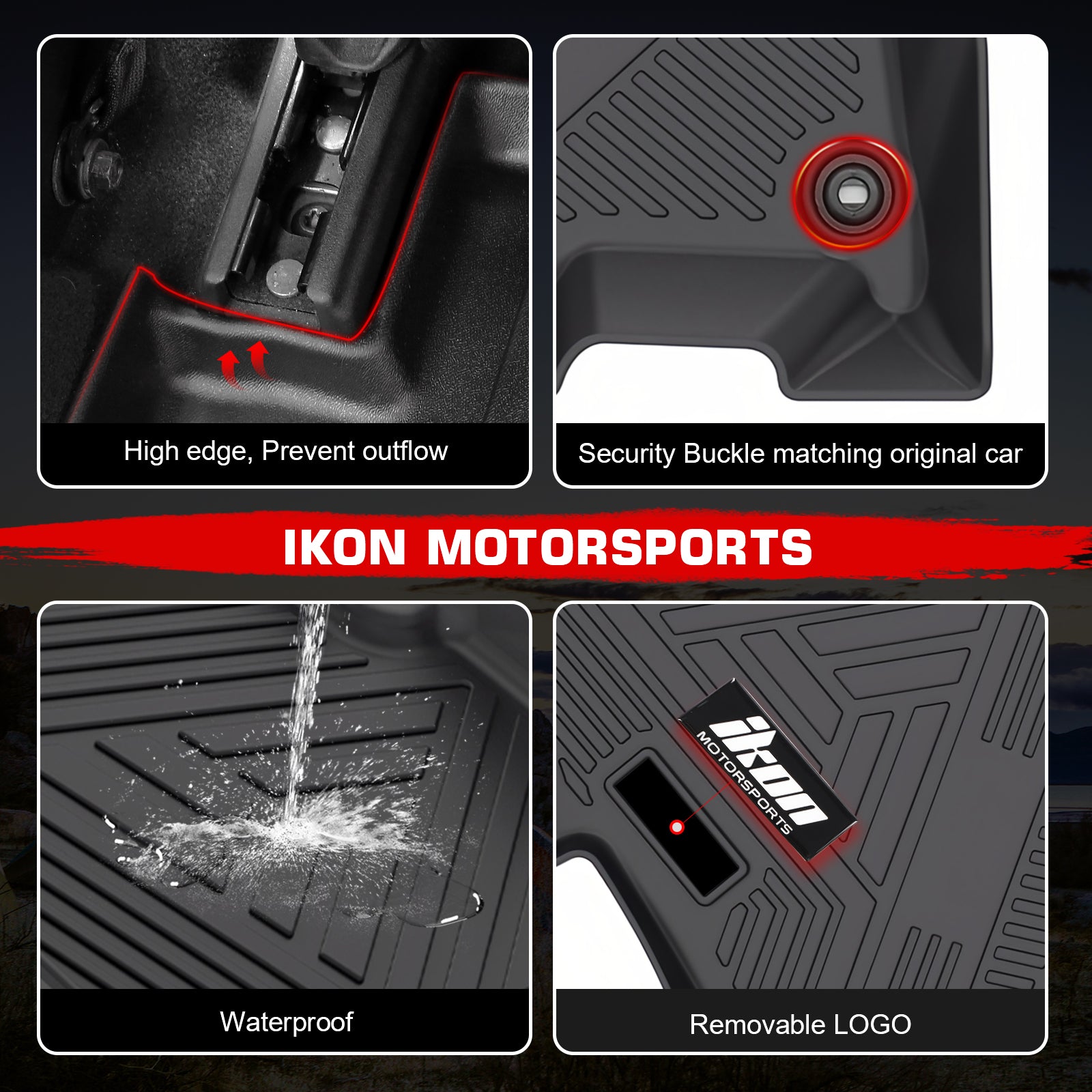 Fits 12-15 Honda Civic Sedan Anti-Slip Floor Mats All Weather TPE Carpets 3PCS