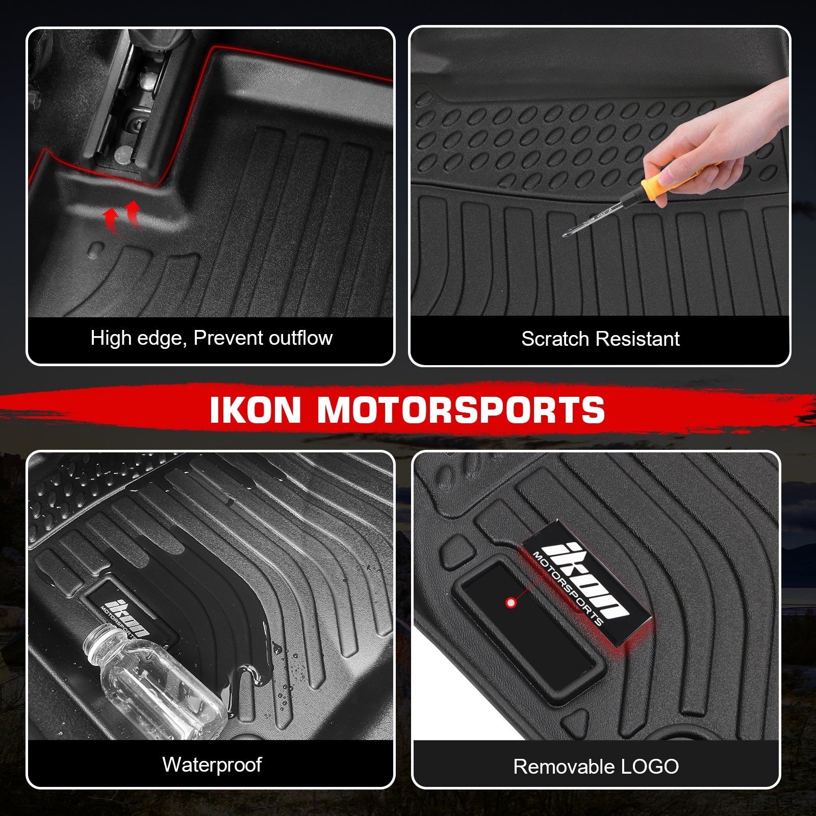 Fits 02-06 Honda CR-V 4DR 3D Anti-Slip Floor Mats All Weather TPE Carpets 2PCS