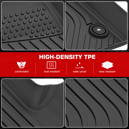Fits 12-20 Chevrolet Sonic Floor Mats All Weather 3PCS Front 2nd Row Liners TPE