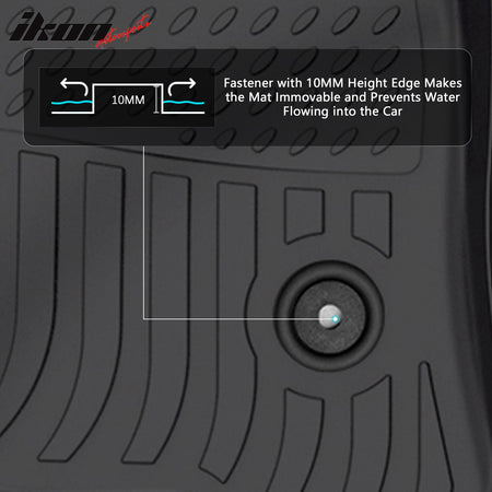 Fits 23-24 Chevy Colorado/GMC Canyon Crew Cab Floor Mats All Weather TPE Carpets