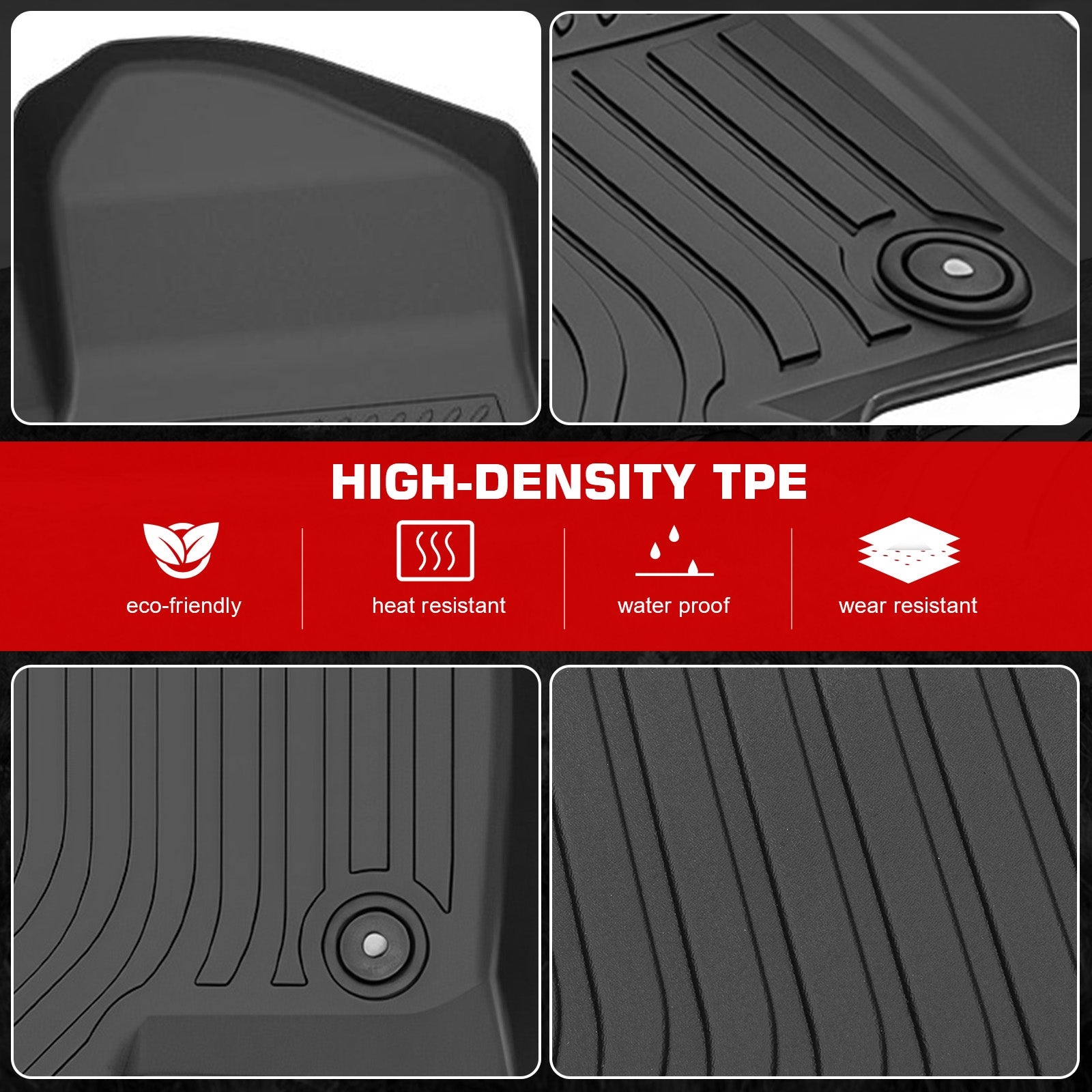 Fits 21-26 Chevy Suburban& GMC Yukon XL& Escalade ESV 7 Seats Floor Mats TPE