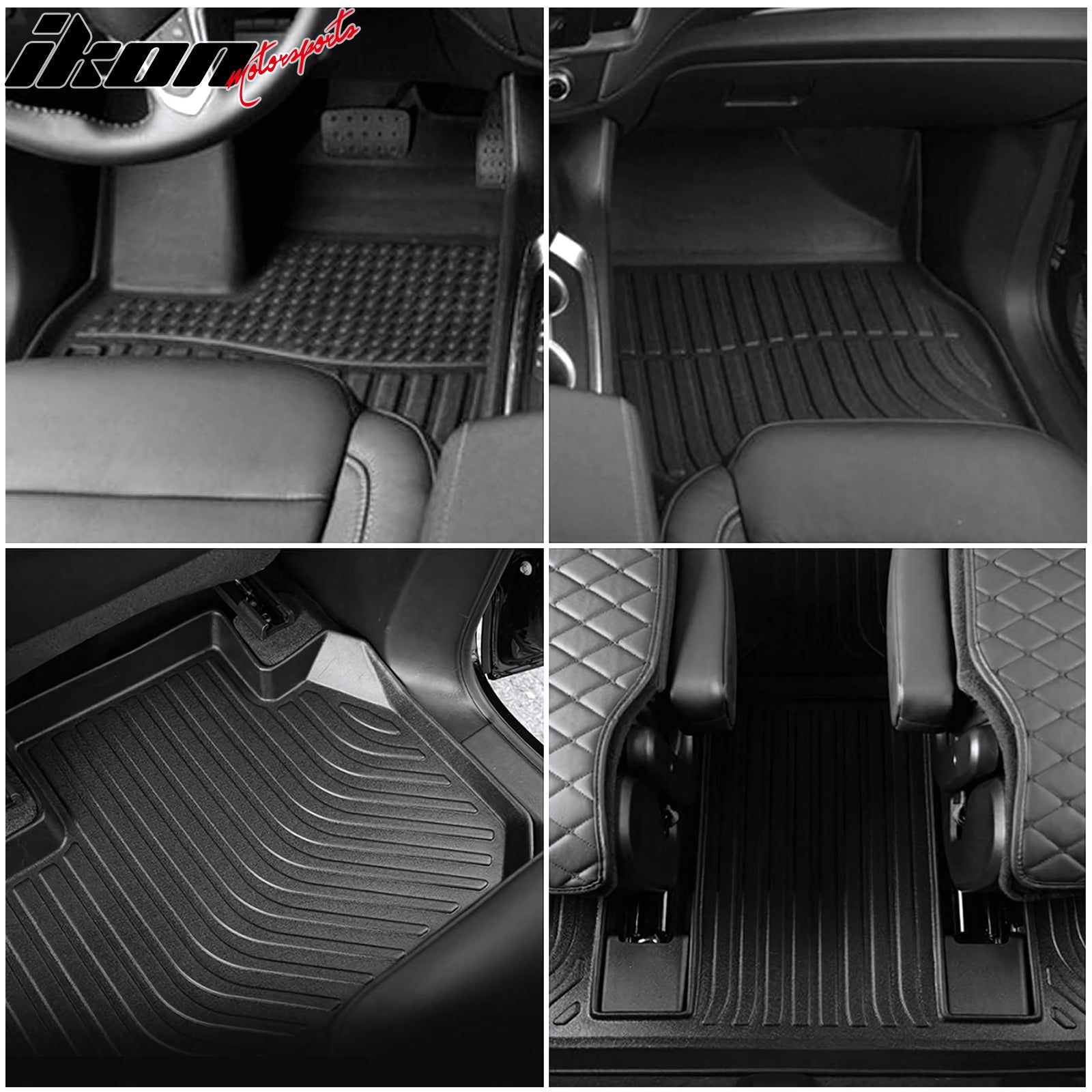 Fits 18-24 Chevy Traverse 7-Seat 3D Floor Mats All Weather Heavy Duty TPE Carpet