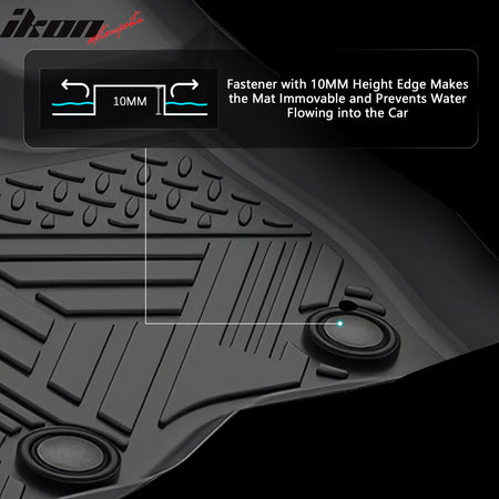 Fits 15-19 Ford Explorer 3D IKON Anti-Slip Floor Mats All Weather TPE Carpets
