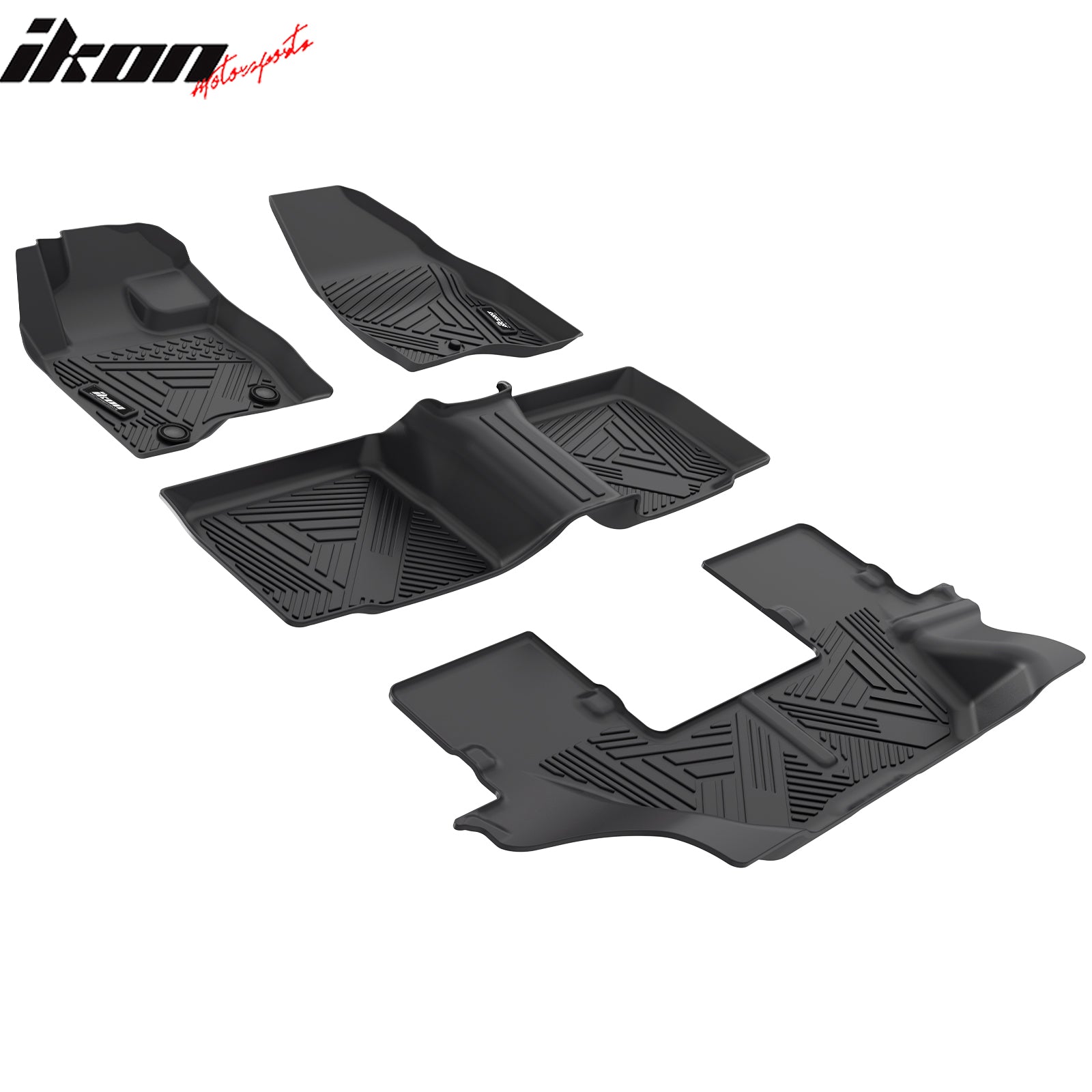 Fits 15-19 Ford Explorer 3D IKON Anti-Slip Floor Mats All Weather TPE Carpets