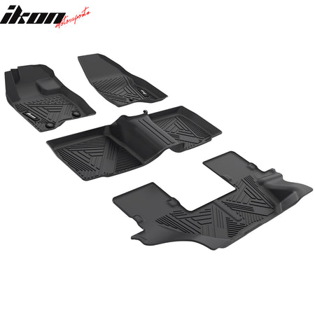 Fits 15-19 Ford Explorer 3D IKON Anti-Slip Floor Mats All Weather TPE Carpets