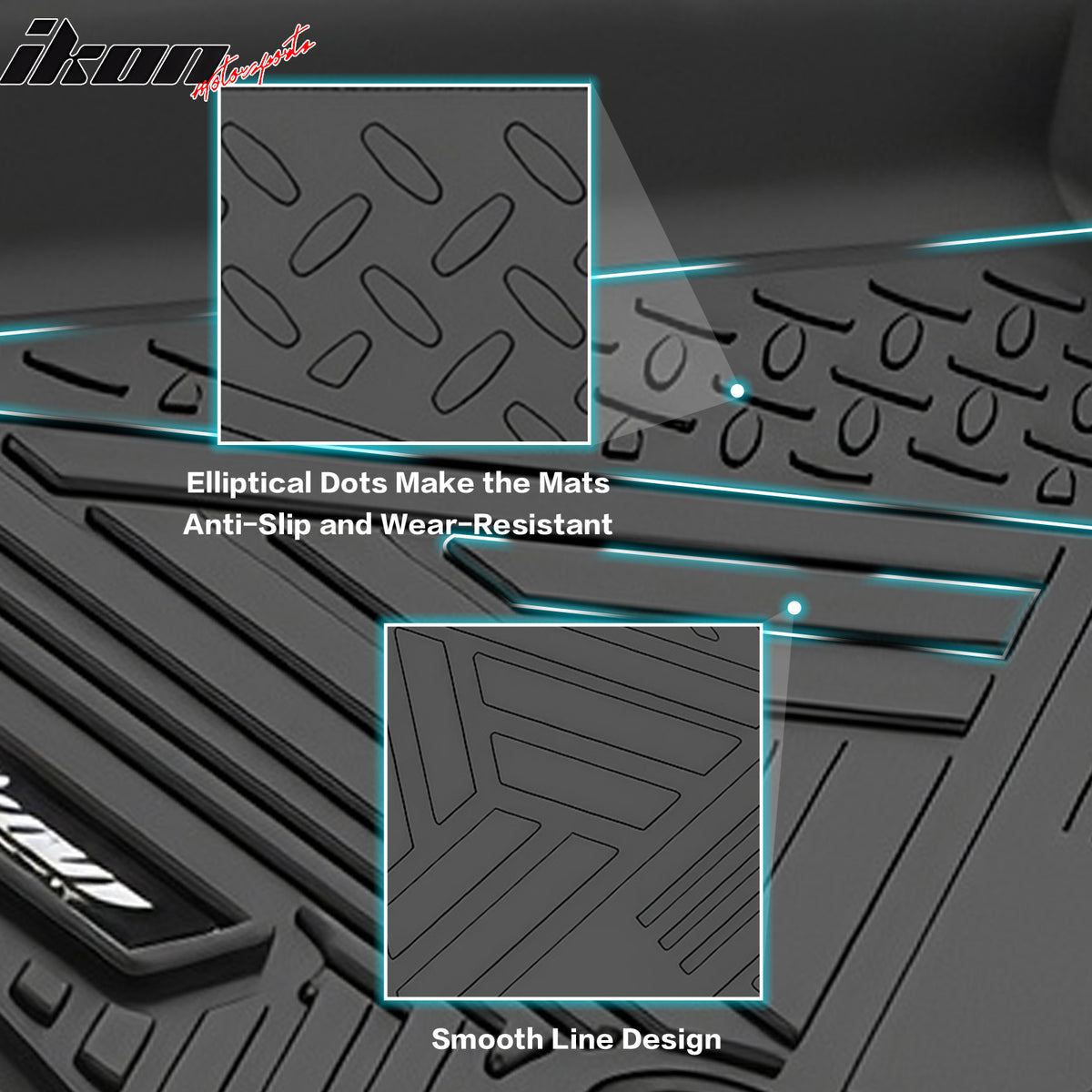 Fits 09-14 Ford F-150 Super Crew Cab IKON Floor Mat All Weather 5-Seat Carpets