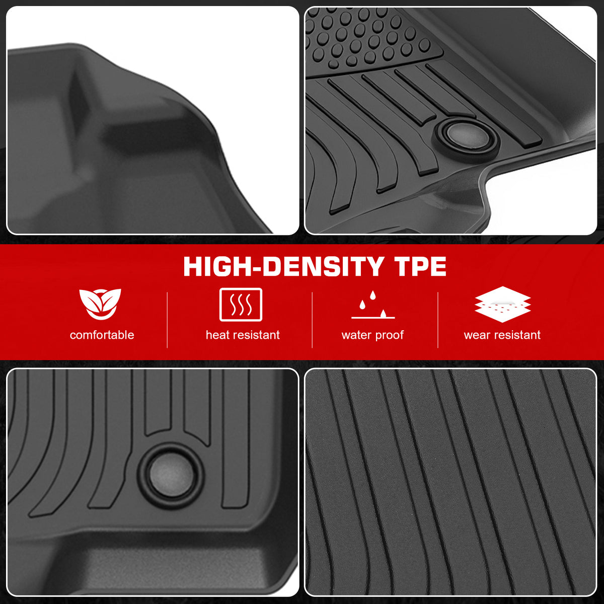 For 12-16 Ford F-250 F-350 F-450 F-550 Super Crew Cab 3D Floor Mats Carpets 3PCS