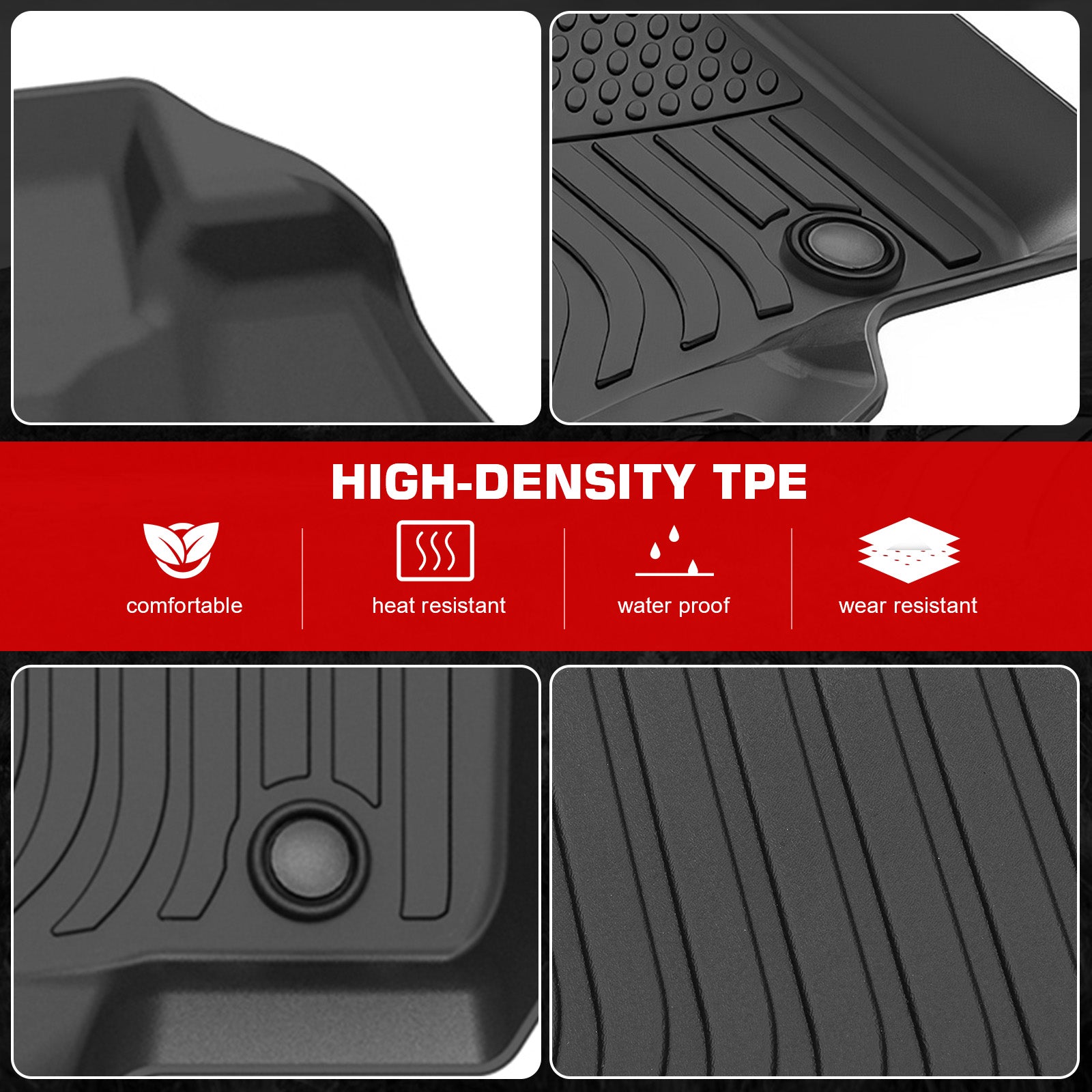 For 12-16 Ford F-250 F-350 F-450 F-550 Super Crew Cab 3D Floor Mats Carpets 3PCS