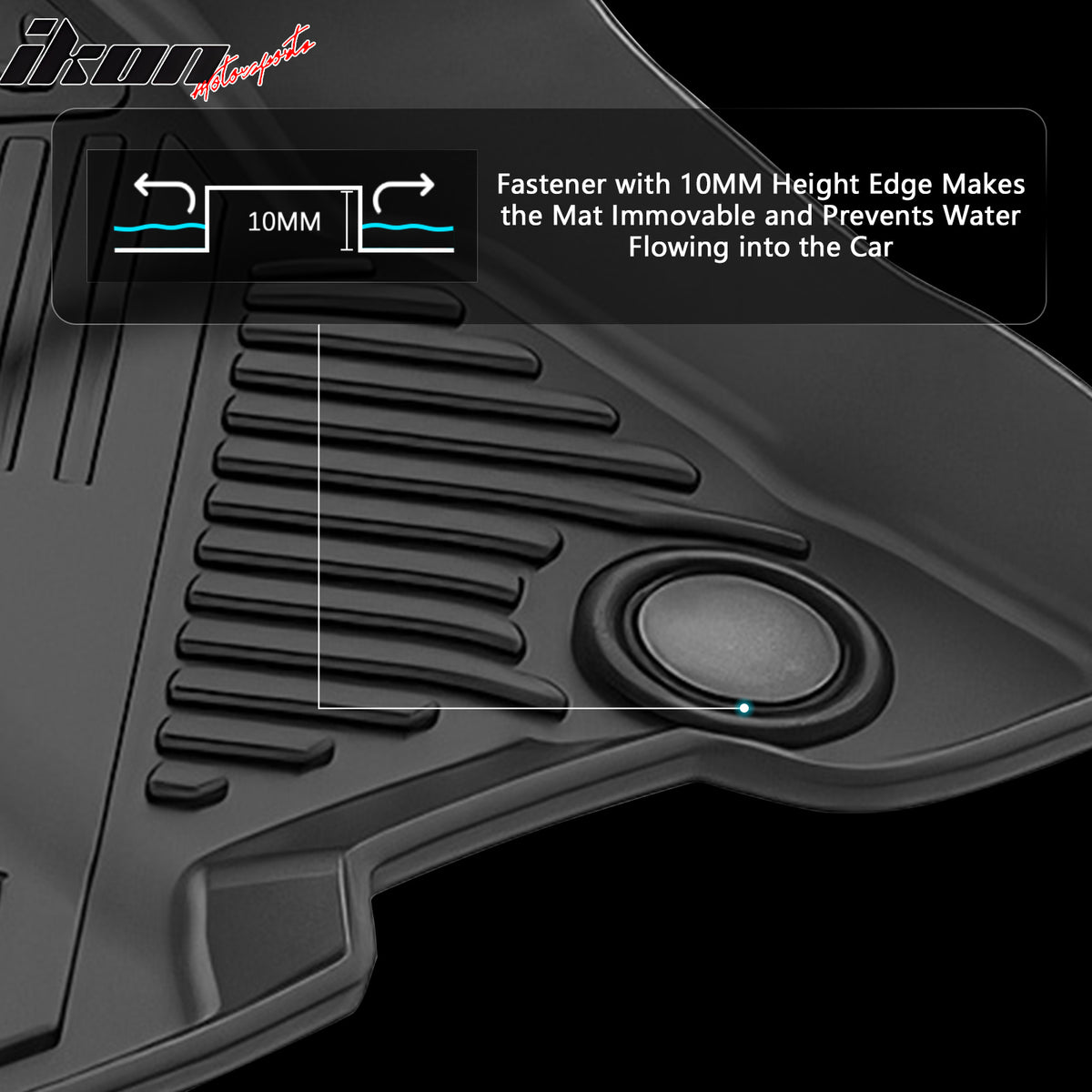Fits 22-26 Ford Maverick 2.5L IKON Anti-Slip Floor Mats All Weather TPE Carpet
