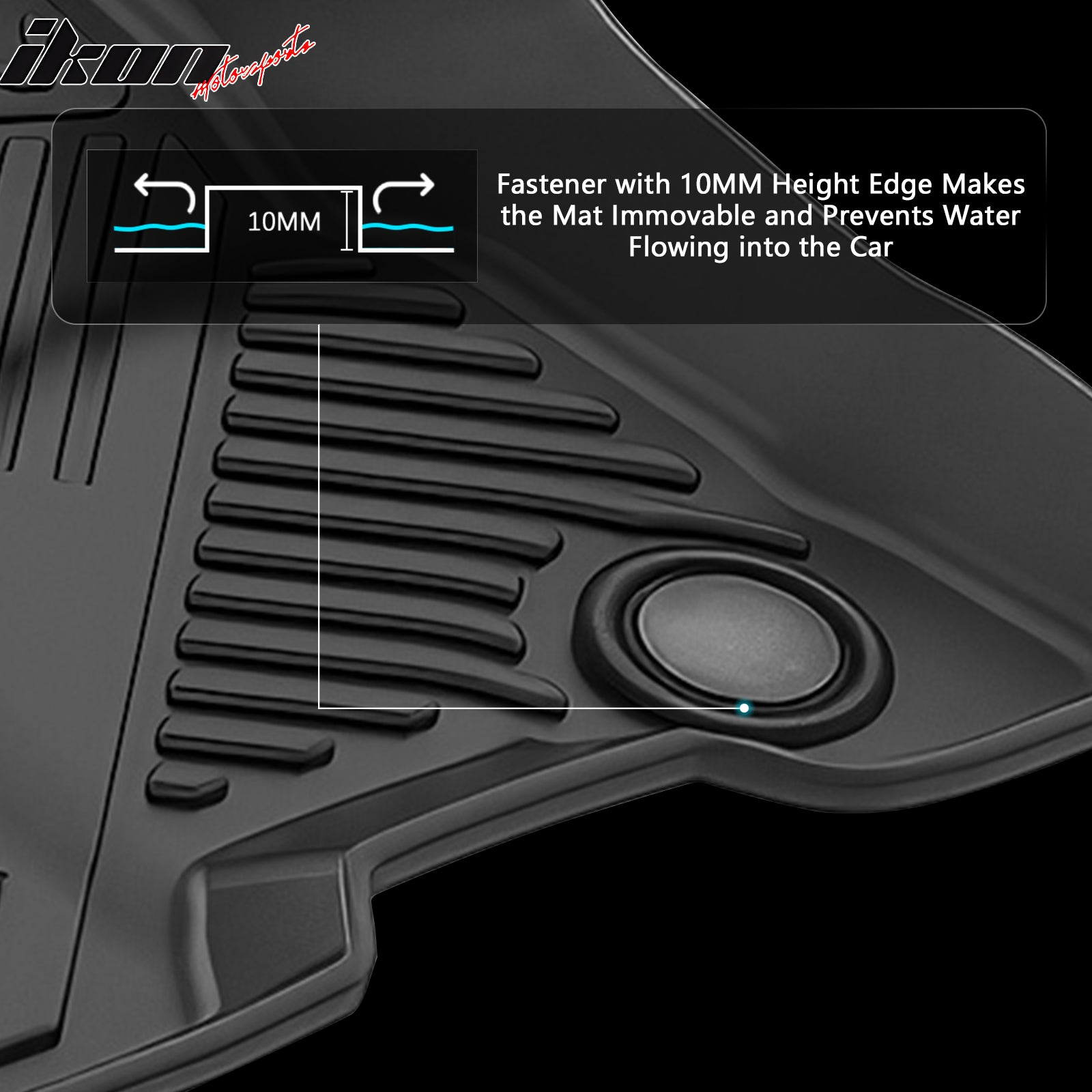 Fits 22-26 Ford Maverick 2.5L IKON Anti-Slip Floor Mats All Weather TPE Carpet