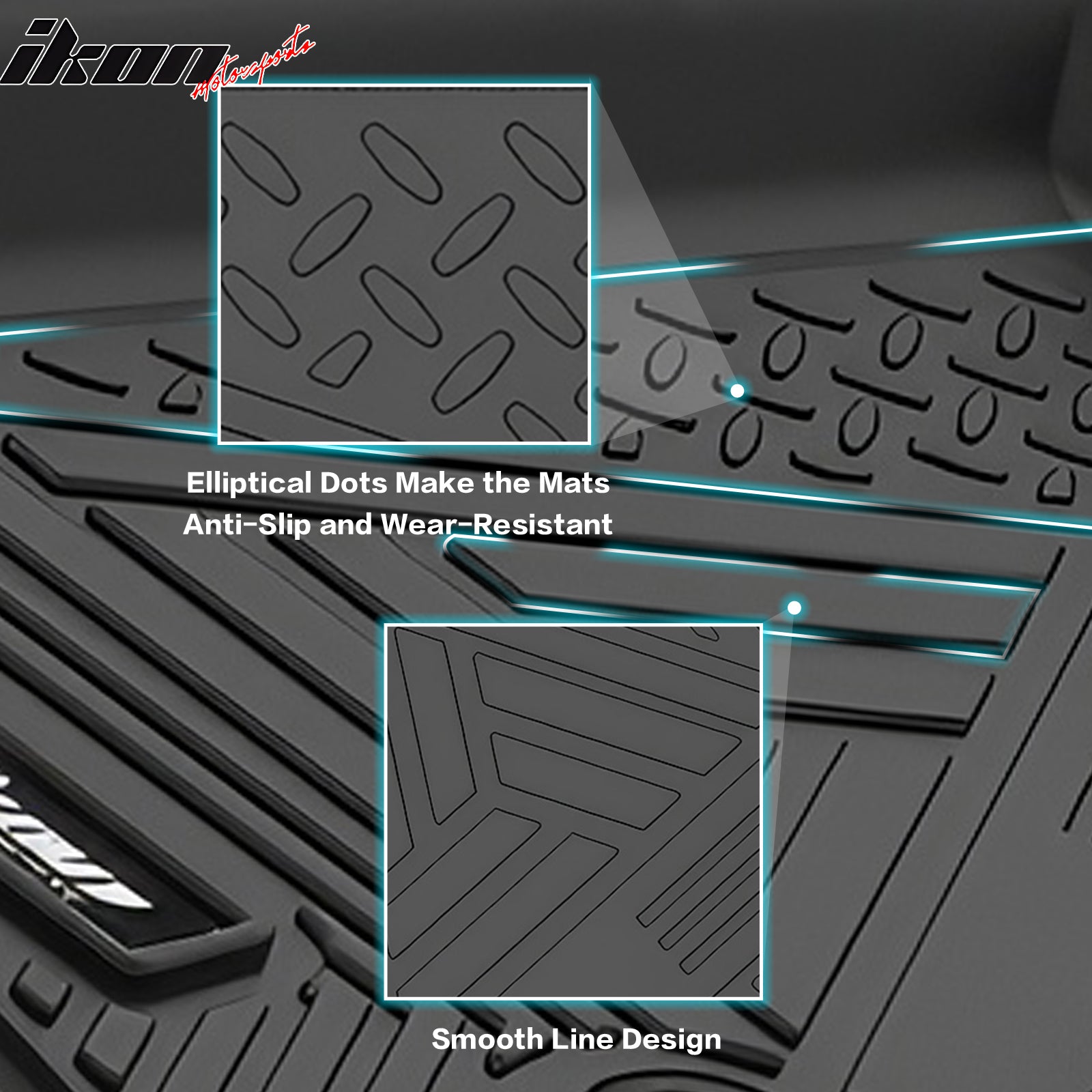 Fits 08-12 Honda Accord Sedan Anti-Slip Floor Mats All Weather TPE Carpets 3PCS