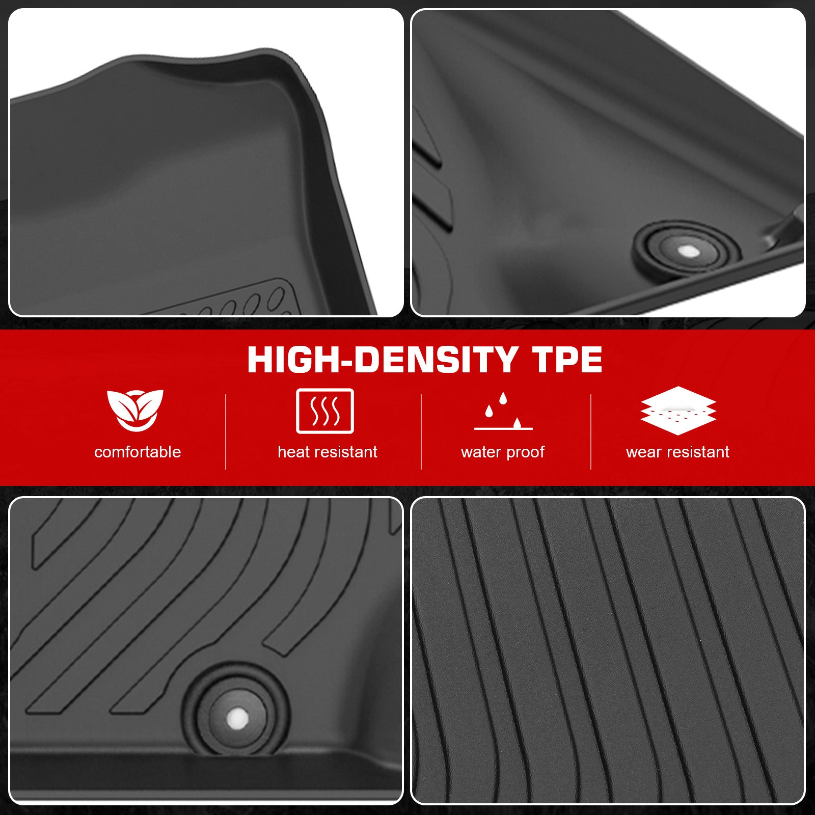 Fits 01-05 Honda Civic Sedan 3D Anti-Slip Floor Mats All Weather TPE Carpet 3PCS