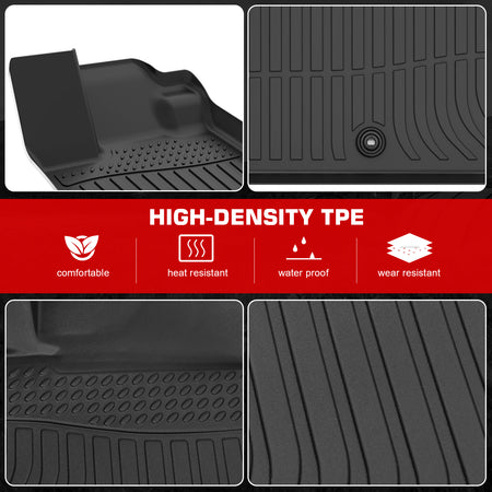 Fits 2026 Honda Passport 4DR 3D Anti-Slip Floor Mats All Weather TPE Carpet 3PCS