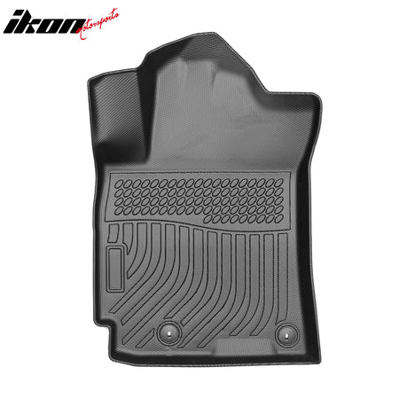 IKON MOTORSPORTS 3D Molded TPE Floor Mats, Compatible with 2019-2024 Kia Forte All Models, Black All Season Waterproof Non-Slip Floor Liners, Front 2nd Row Interior Accessories 3PCS