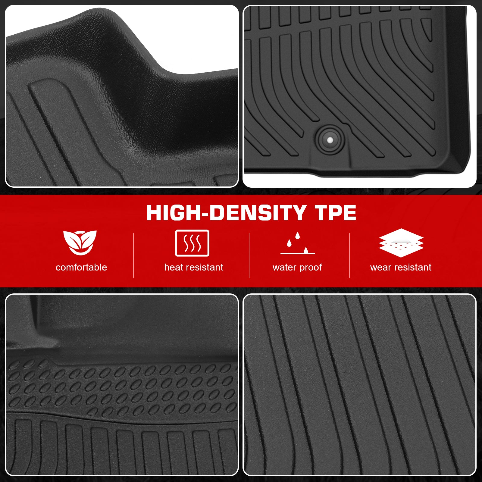 Fits 14-19 Kia Soul Hatchback 3D Anti-Slip Floor Mats All Weather TPE Carpet 3PC