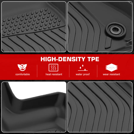 IKON MOTORSPORTS 3D TPE Floor Mats, Compatible with 2014-2025 Lexus IS F/IS200t/IS250/IS300/IS350/IS500 RWD, All Weather Waterproof Non-Slip Floor Liners, Front & 2nd Row Interior Accessories, Black