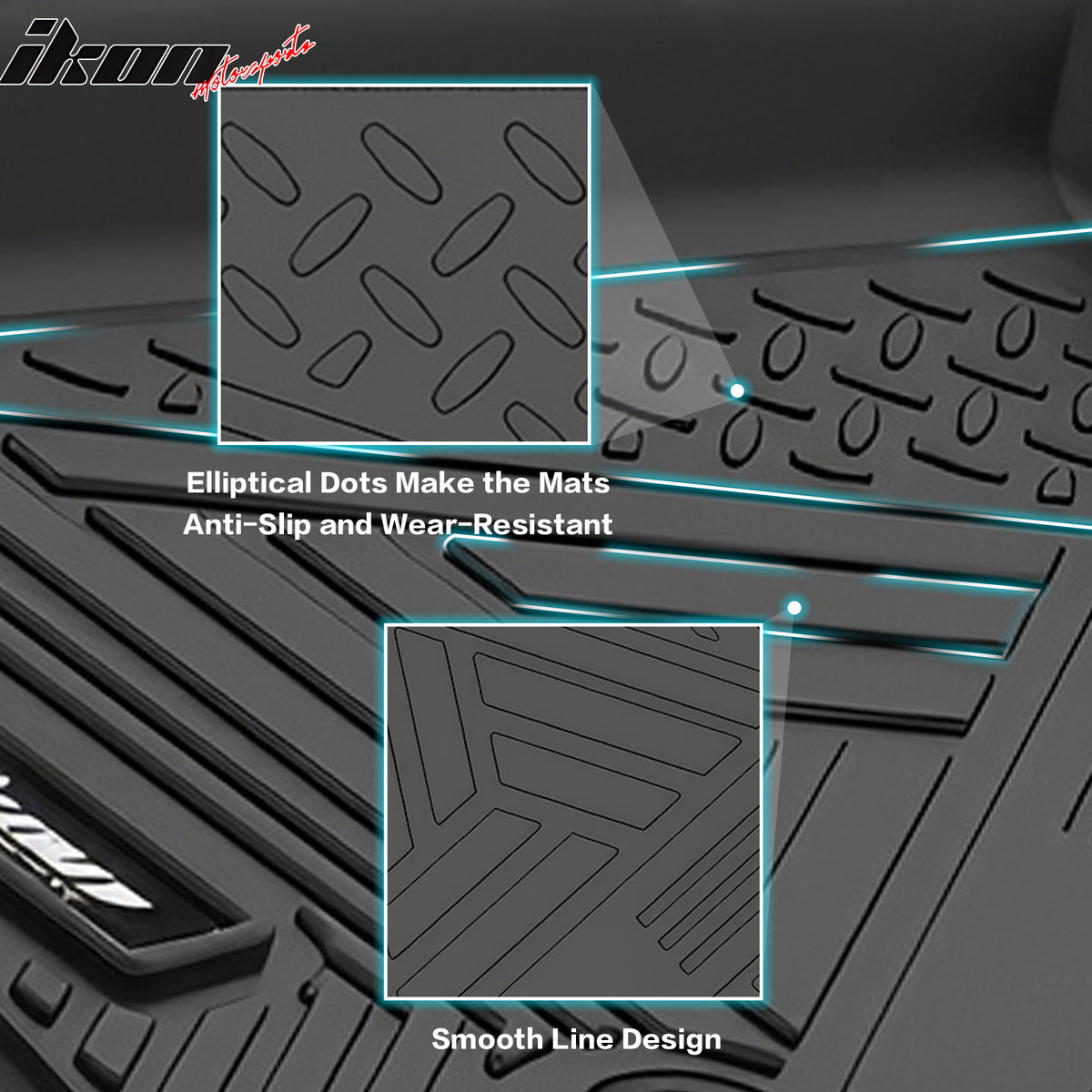 Fits 22-26 Mitsubishi Outlander IKON Anti-Slip Floor Mats All Weather TPE Carpet