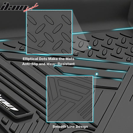Fits 22-26 Mitsubishi Outlander IKON Anti-Slip Floor Mats All Weather TPE Carpet