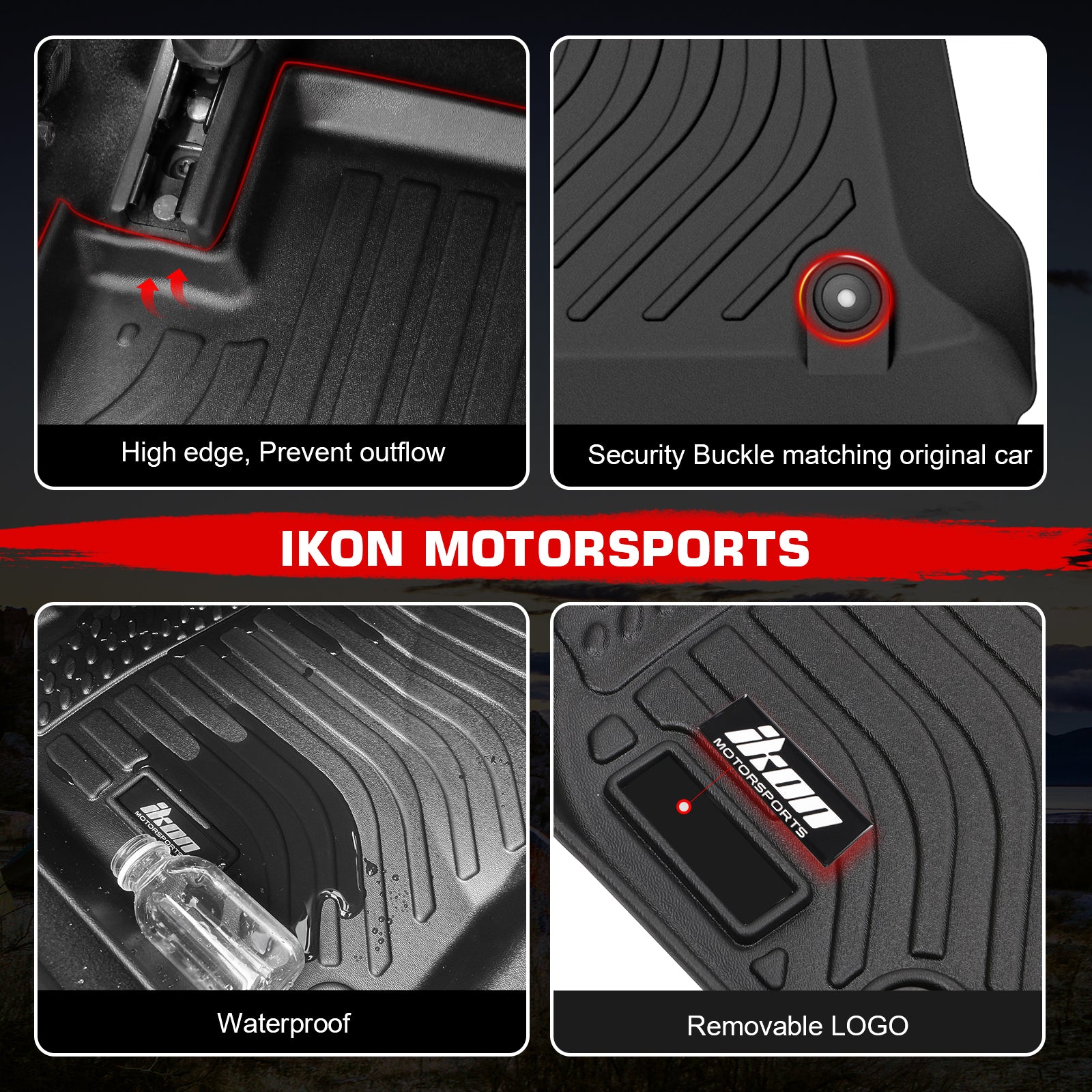 For 17-23 Impreza 18-23 Crosstrek 3D Anti-Slip Floor Mats All Weather TPE Carpet