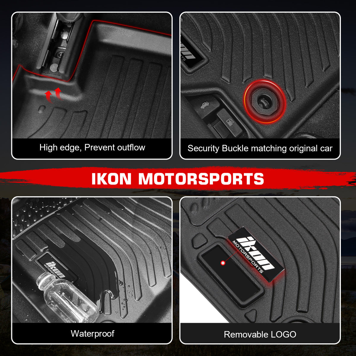 Fits 12-17 Toyota Camry Sedan 3D Anti-Slip Floor Mats All Weather TPE Carpet 3PC