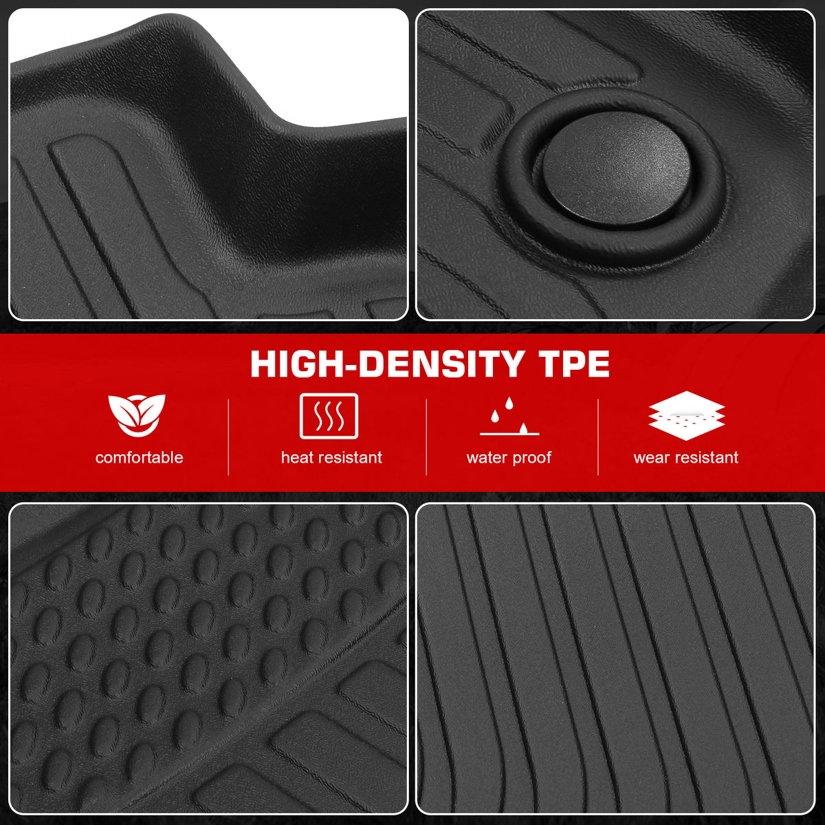 Fits 03-08 Toyota Corolla Sedan 3D Anti-Slip Floor Mats All Weather TPE Carpets